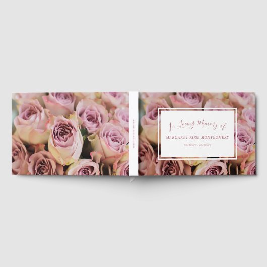 Elegant Roos Gold Pink en White in Loating Memory Gastenboek (Volledig)