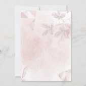 Elegant Roos Gold Pink Floral Quinceañera Kaart (Achterkant)