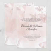 Elegant Roos Gold Pink Floral Quinceañera Kaart (Voorkant / Achterkant)