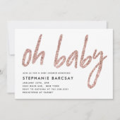 Elegant Roos Gold Pink Glitter Baby shower Kaart (Voorkant)