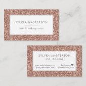 Elegant Roos Gold Pink Glitter Modern Minimum Visitekaartje (Voorkant / Achterkant)