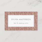 Elegant Roos Gold Pink Glitter Modern Minimum Visitekaartje (Voorkant)