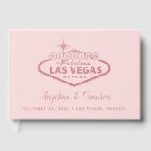 Elegant Roos Gold Pink Las Vegas Wedding Gastenboek (Voorkant)