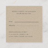 ELEGANT ROOS GOLD PINK LOTUS FLORAL REFER A FRIEND VIERKANTE VISITEKAARTJE (Achterkant)