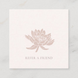 ELEGANT ROOS GOLD PINK LOTUS FLORAL REFER A FRIEND VIERKANTE VISITEKAARTJE