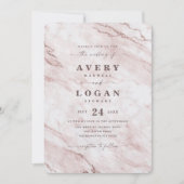 Elegant Roos Gold Pink Metallic Marmer Weddenschap Kaart (Voorkant)