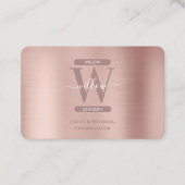 Elegant Roos Gold Pink Monogram Sociale Media Pict Visitekaartje (Voorkant)
