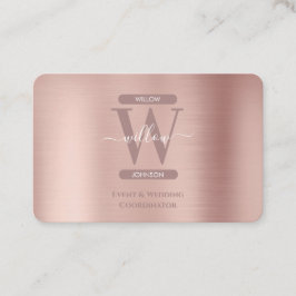 Elegant Roos Gold Pink Monogram Sociale Media Pict Visitekaartje