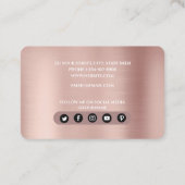 Elegant Roos Gold Pink Monogram Sociale Media Pict Visitekaartje (Achterkant)