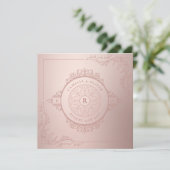 Elegant Roos Gold Pink  Vintage WEDING Kaart (Staand voorkant)
