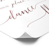 Elegant Roos Gold Place Card Dance Floor Sign Poster (Hoek)