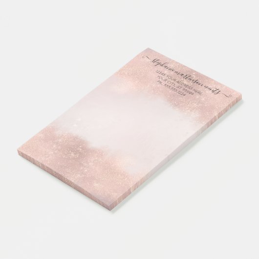 Elegant Roos Gold Professional Salon Hair Makeup Post-it® Notes (Schuin)