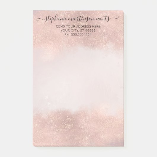 Elegant Roos Gold Professional Salon Hair Makeup Post-it® Notes (Voorkant)