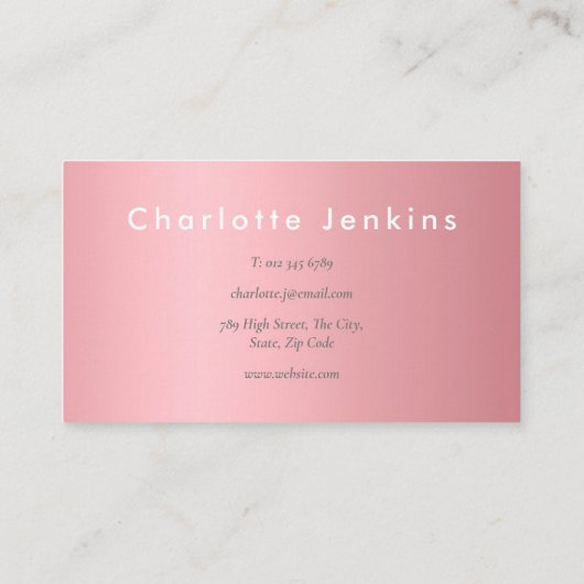 Elegant Roos Gold Professional Visitekaartje (Achterkant)