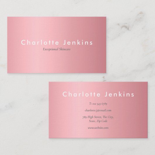 Elegant Roos Gold Professional Visitekaartje (Voorkant / Achterkant)