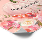 Elegant Roos Gold Pumpkin Baby shower Favors Poster (Hoek)