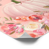Elegant Roos Gold Pumpkin Baby shower Poster (Hoek)