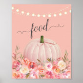 Elegant Roos Gold Pumpkin Baby shower Poster (Voorkant)