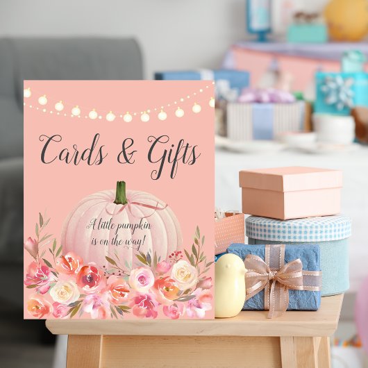 Elegant Roos Gold Pumpkin Baby shower Poster