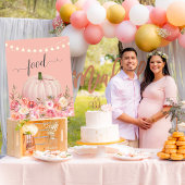 Elegant Roos Gold Pumpkin Baby shower Poster