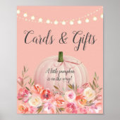 Elegant Roos Gold Pumpkin Baby shower Poster (Voorkant)