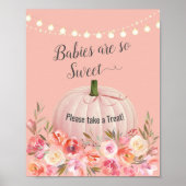 Elegant Roos Gold Pumpkin Baby shower Treat Poster (Voorkant)