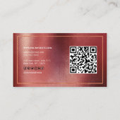Elegant Roos Gold QR-code Makeup Hair Beauty Foto Visitekaartje (Achterkant)