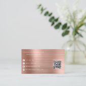 Elegant Roos Gold QR Code Met ons verbinden Visitekaartje (Staand voorkant)