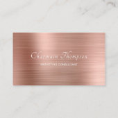 Elegant Roos Gold QR Code Met ons verbinden Visitekaartje (Achterkant)