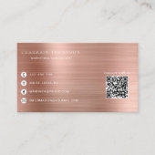 Elegant Roos Gold QR Code Met ons verbinden Visitekaartje (Voorkant)