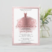 Elegant Roos Gold Quinceañera Dress Kaart (Staand voorkant)