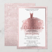 Elegant Roos Gold Quinceañera Dress Kaart (Voorkant / Achterkant)