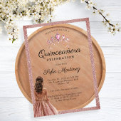 Elegant Roos Gold Quinceañera Princess tiara Acryl Uitnodigingen