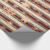 Elegant Roos Gold Red Kerstmis Snowflake Cadeaupapier (Hoek)