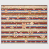 Elegant Roos Gold Red Kerstmis Snowflake Cadeaupapier (Vlak)