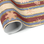 Elegant Roos Gold Red Kerstmis Snowflake Cadeaupapier (Rol Hoek)