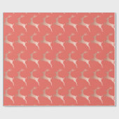 Elegant Roos Gold Red-kerstrennen Cadeaupapier (Vlak)