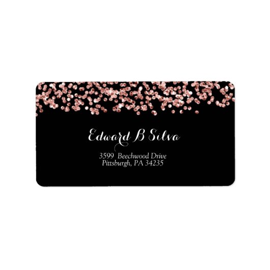Elegant Roos Gold return address label (Voorkant)