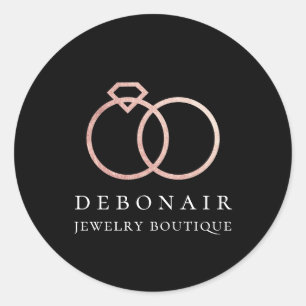 Elegant Roos Gold Ring Logo op maat Ronde Sticker