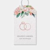 Elegant Roos Gold Rings Floral Price Labels Cadeaulabel (Voorkant)
