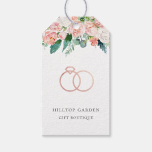 Elegant Roos Gold Rings Floral Price Labels Cadeaulabel