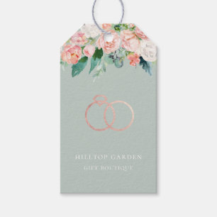 Elegant Roos Gold Rings Floral Price Labels Cadeaulabel