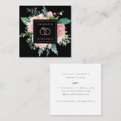 Elegant Roos Gold Rings Floral Vierkante Visitekaartje (Voorkant / Achterkant)