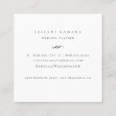 Elegant Roos Gold Rings Floral Vierkante Visitekaartje (Achterkant)