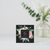 Elegant Roos Gold Rings Floral Vierkante Visitekaartje (Staand voorkant)