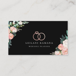 Elegant Roos Gold Rings Floral Visitekaartje