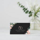 Elegant Roos Gold Rings Floral Visitekaartje (Staand voorkant)