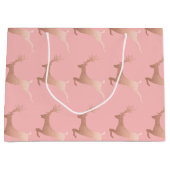 Elegant Roos Gold Roze kerstrendierpatroon Groot Cadeauzakje (Voorkant)