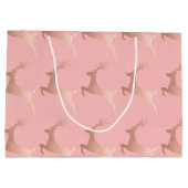 Elegant Roos Gold Roze kerstrendierpatroon Groot Cadeauzakje (Achterkant)
