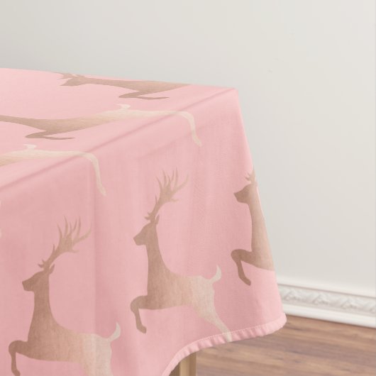 Elegant Roos Gold Roze kerstrendierpatroon Tafelkleed (Voorbeeld)